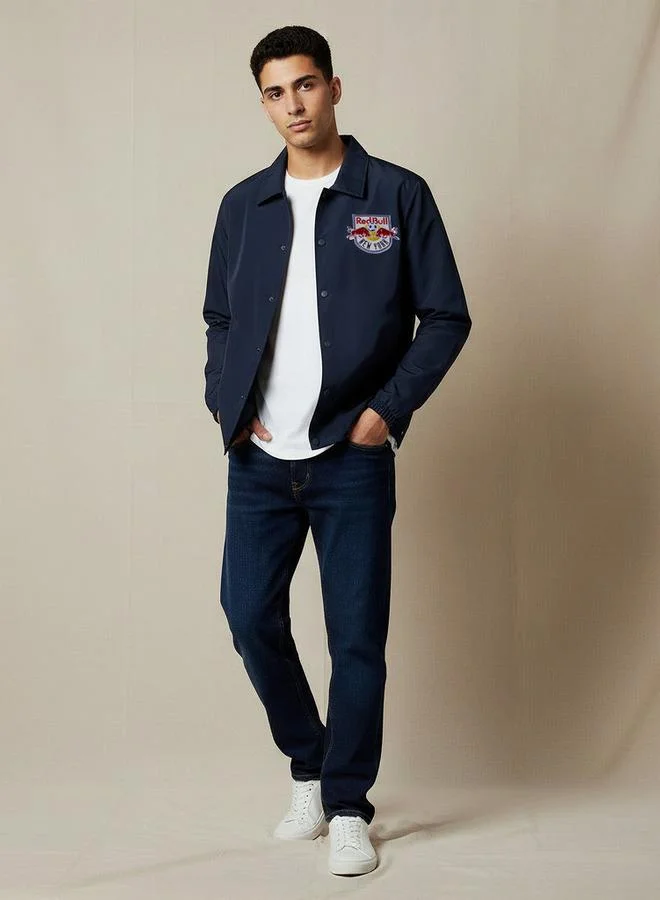 اس بي كاركترز Men New York Red Bulls Embroidered Coach Jacket